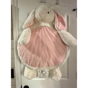 Kelly Toys Easter Baby bunny tummy time white with pink corduroy mat or pet bed